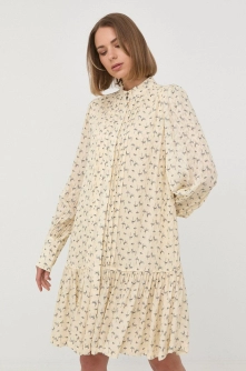 Bruuns Bazaar rochie culoarea bej, mini, oversize