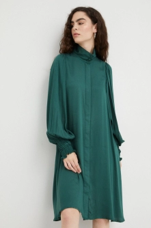 Bruuns Bazaar rochie culoarea verde, mini, drept