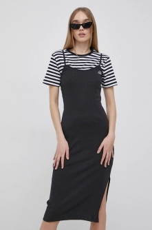 Champion rochie din bumbac 115227 culoarea negru, midi, mulata