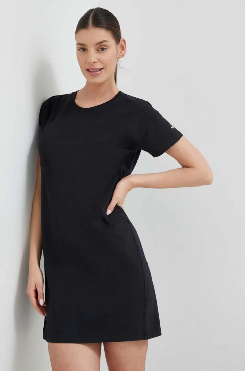 Columbia rochie din bumbac culoarea negru, mini, drept