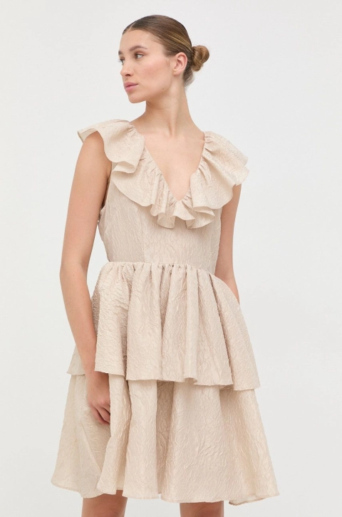 Custommade rochie culoarea bej, mini, evazati