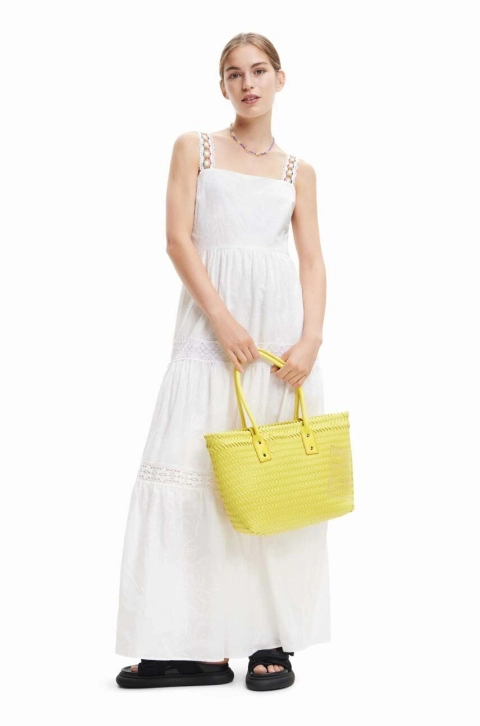 Desigual rochie culoarea alb, maxi, drept