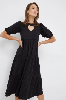 Desigual rochie culoarea negru, midi, evazati