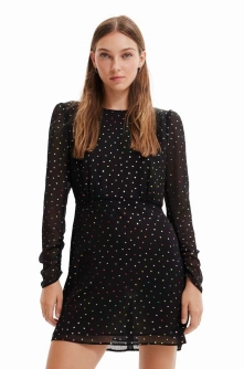 Desigual rochie culoarea negru, mini, drept