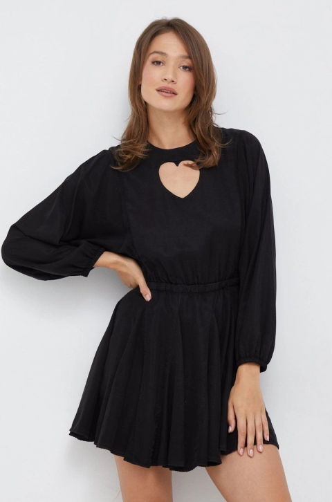 Desigual rochie culoarea negru, mini, evazati
