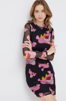 Desigual rochie culoarea negru, mini, mulata