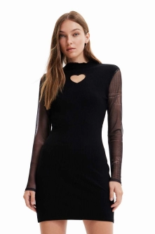 Desigual rochie culoarea negru, mini, mulata