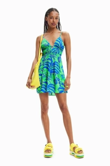 Desigual rochie culoarea turcoaz, mini, evazati