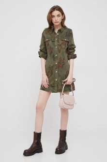 Desigual rochie culoarea verde, mini, drept