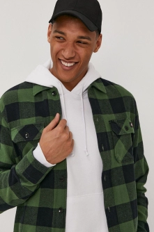 Dickies Cămașă bărbați, culoarea verde, cu guler clasic, regular