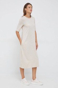 Dkny rochie culoarea bej, midi, drept