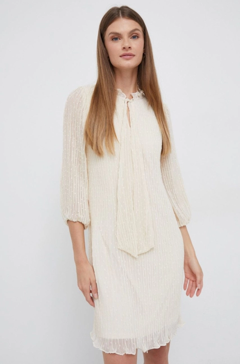 Dkny rochie culoarea bej, midi, oversize