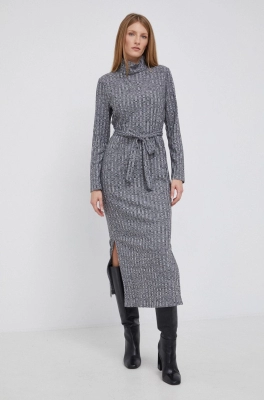 Dkny Rochie culoarea gri, maxi, model drept