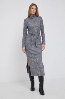 Dkny Rochie culoarea gri, maxi, model drept