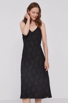 Dkny Rochie culoarea negru, midi, model drept