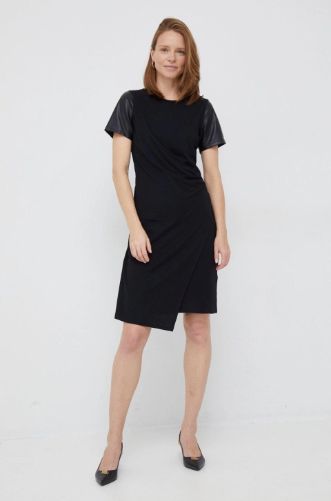 Dkny rochie culoarea negru, mini, drept