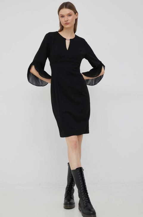 Dkny rochie culoarea negru, mini, drept