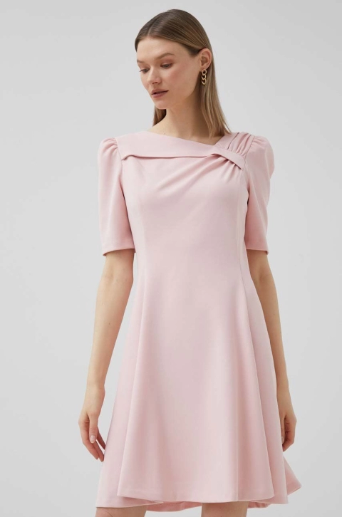 Dkny rochie culoarea roz, mini, evazati