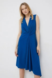 Dkny rochie culoarea turcoaz, midi, evazati