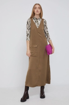 Dkny Rochie culoarea verde, maxi, oversize