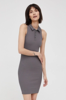 Dr. Denim rochie culoarea gri, mini, mulata