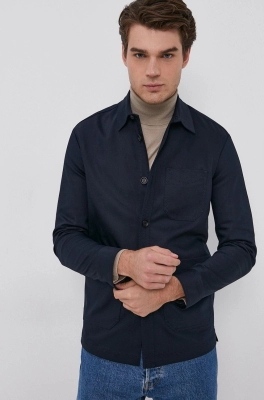 Drykorn Cămașă Lawee bărbați, culoarea albastru marin, cu guler clasic, regular