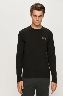EA7 Emporio Armani longsleeve barbati, culoarea negru, cu imprimeu