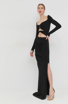 Elisabetta Franchi rochie culoarea negru, maxi, mulata