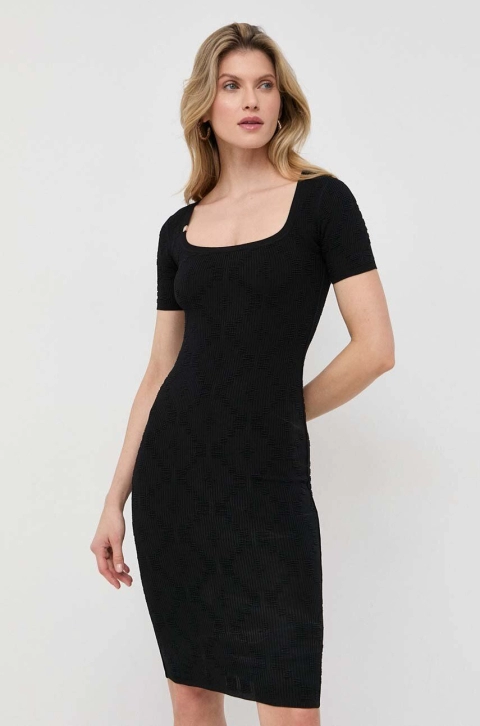 Elisabetta Franchi rochie culoarea negru, mini, mulata