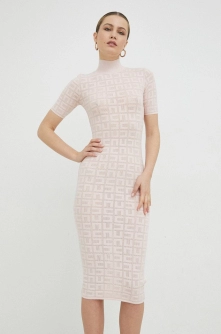 Elisabetta Franchi rochie culoarea roz, midi, mulata