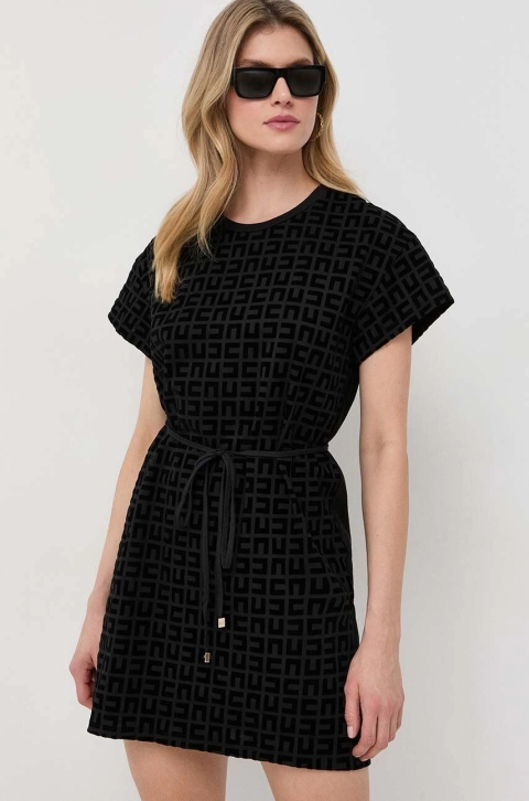 Elisabetta Franchi rochie din bumbac culoarea negru, mini, oversize