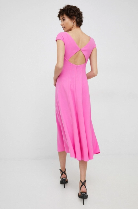 Emporio Armani rochie culoarea roz, midi, evazati