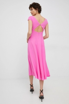 Emporio Armani rochie culoarea roz, midi, evazati