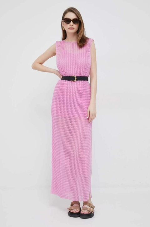 Emporio Armani rochie culoarea violet, maxi, oversize