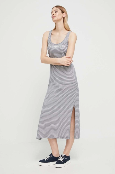 Emporio Armani Underwear culoarea albastru marin, maxi, drept