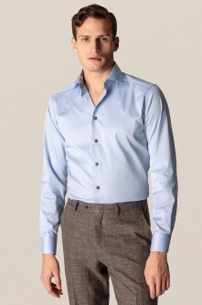 Eton Cămașă bărbați, cu guler italian, slim