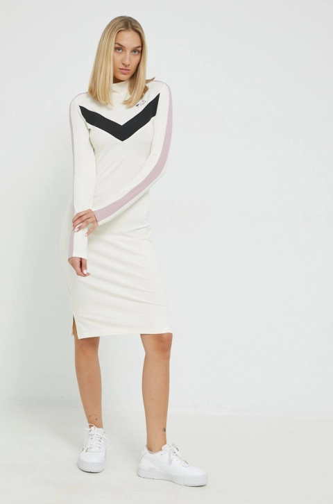 Fila rochie culoarea bej, mini, mulata