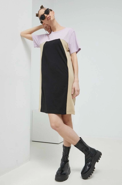 Fila rochie culoarea negru, mini, drept