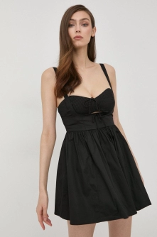 For Love & Lemons rochie culoarea negru, mini, evazati