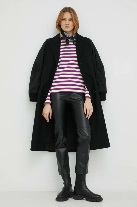 G-Star Raw palton de lana culoarea negru, de tranzitie