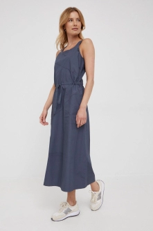 G-Star Raw rochie din bumbac culoarea albastru marin, maxi, drept