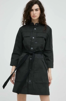 G-Star Raw rochie din bumbac culoarea gri, mini, drept