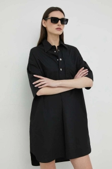 G-Star Raw rochie din bumbac culoarea negru, mini, oversize