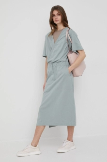 G-Star Raw rochie din bumbac culoarea verde, maxi, oversize