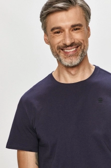 G-Star Raw Tricou bărbați, culoarea albastru marin, material neted