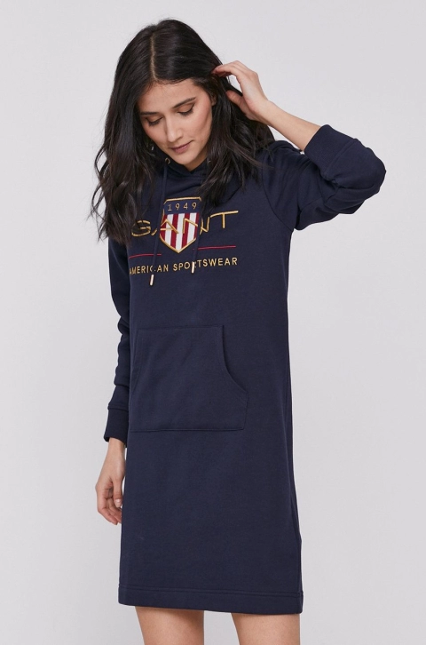 Gant Rochie culoarea albastru marin, mini, model drept