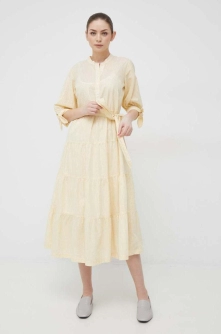 GAP rochie culoarea galben, midi, evazati