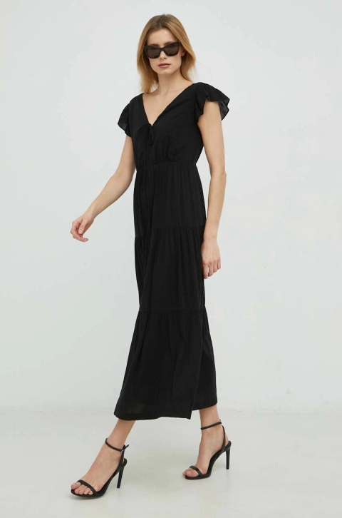 GAP rochie culoarea negru, maxi, evazati