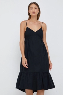 GAP rochie din bumbac culoarea negru, mini, evazati