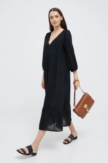 GAP rochie din bumbac culoarea negru, mini, evazati